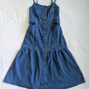 Madewell Blue Sleeveless Spaghetti Strap Sundress